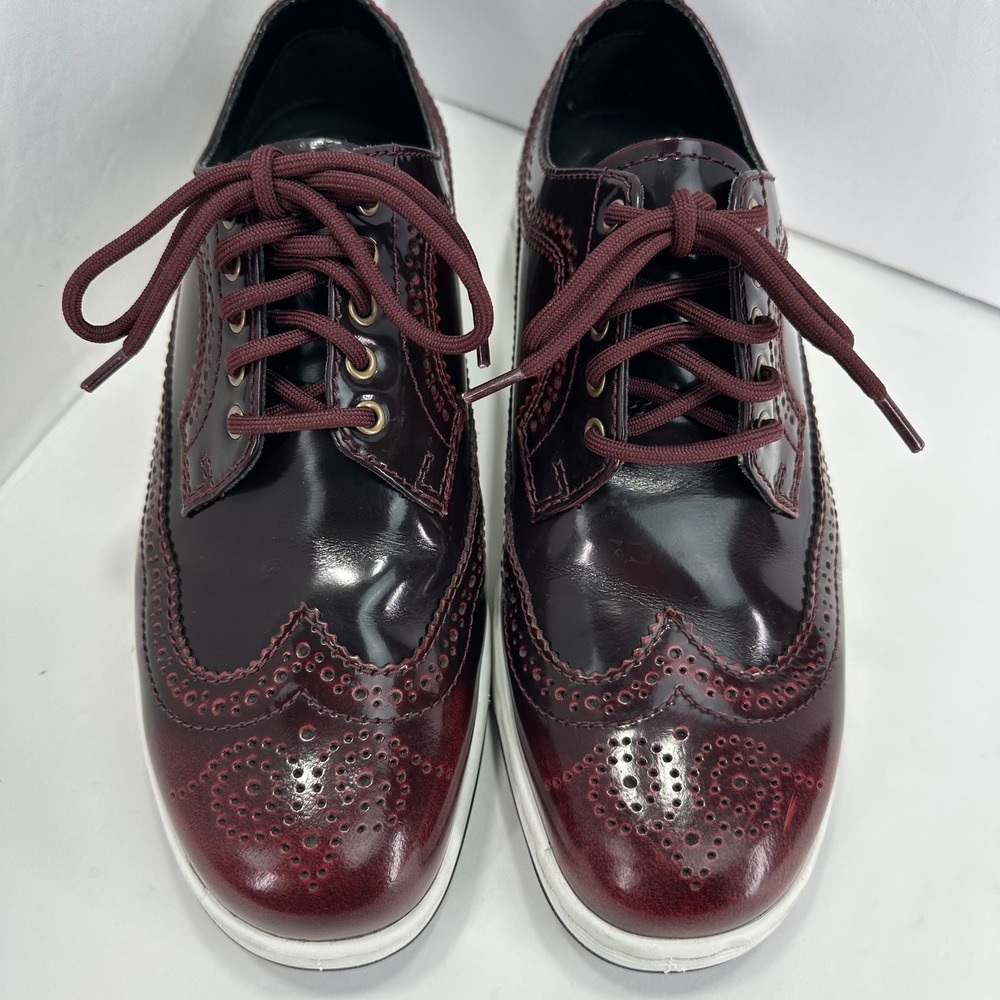 Dr Martens GABE Wingtip Oxford Shoes Cherry Red Patent Leather Men 8 US Women 9